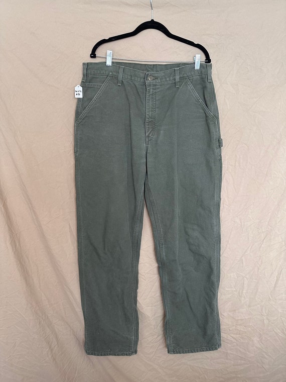 Olive Carhartt Flannel Lined Pants