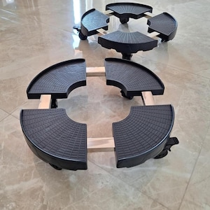 Adjustable Plant Caddy with Wheels Heavy Duty 440lb Rolling Plant Stand, Large Round Flower Pot Mover, Locking Casters Plant Tray 15-20 Inch