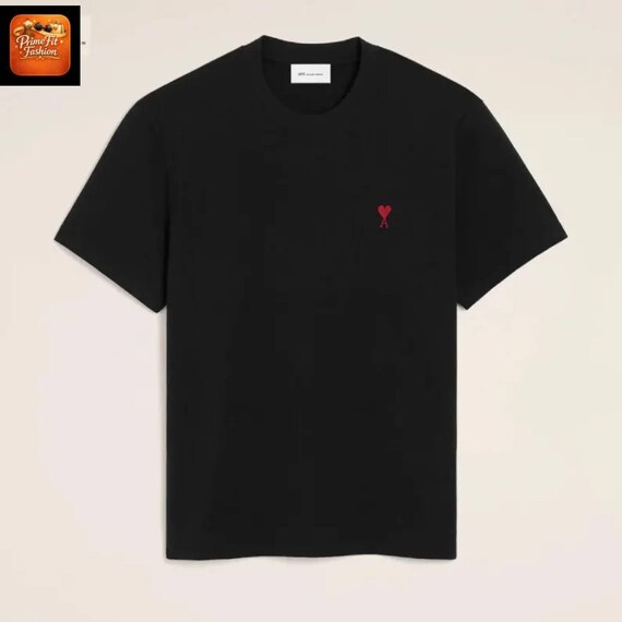 Ami Paris Heart Logo Oversized Unisex Tee | Casual Streetwear