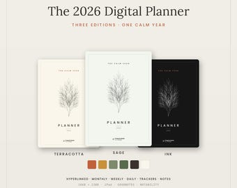 Agenda digital 2026 / Agenda minimalista para iPad con Goodnotes y Notability (descarga digital)