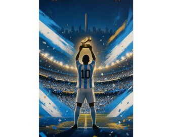 Argentina Football Champion Trophy Poster | Buenos Aires Stadium Art Print