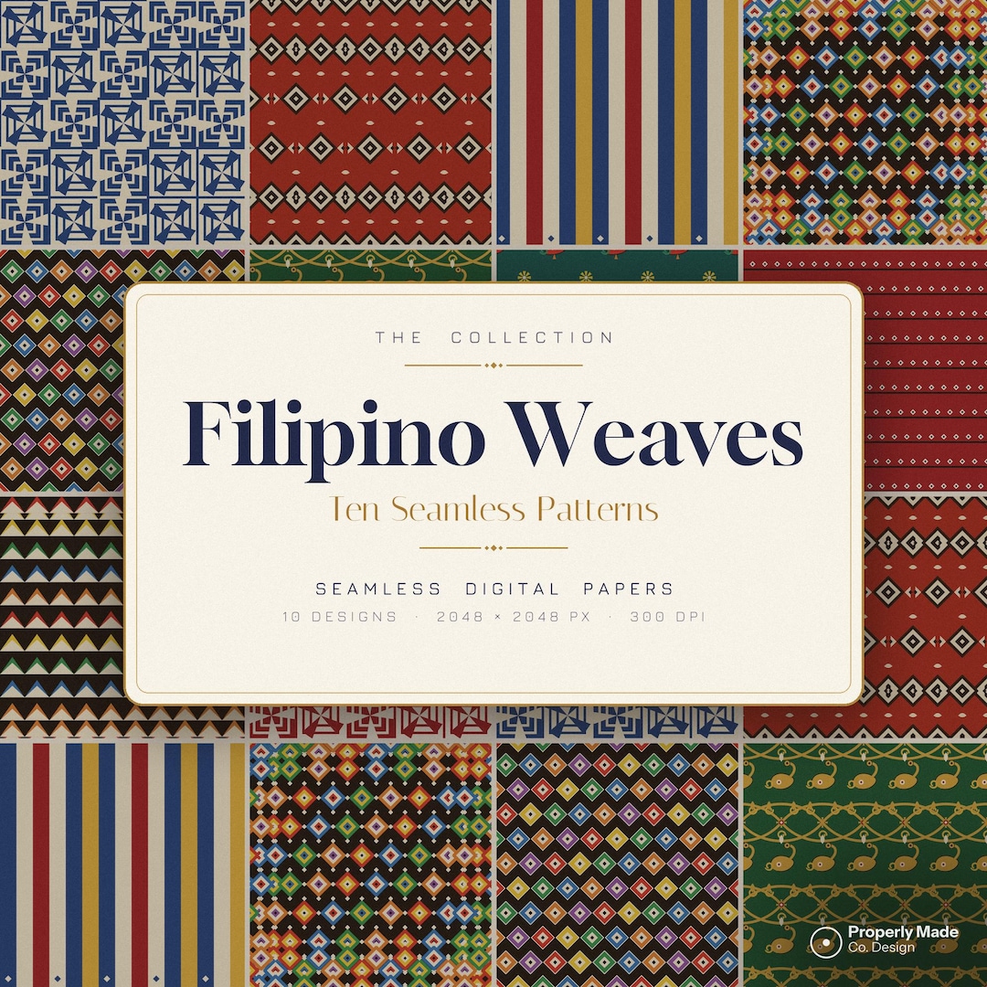 Filipino Tribal Weave Patterns – 10 Seamless Inabel Tiles (digital ...