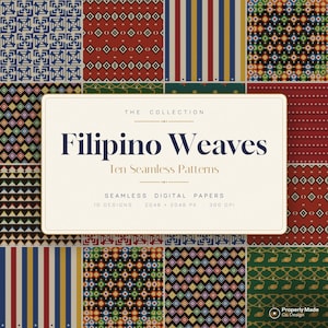 Filipino Tribal Weave Patterns – 10 Seamless Inabel Tiles (Digital Download)