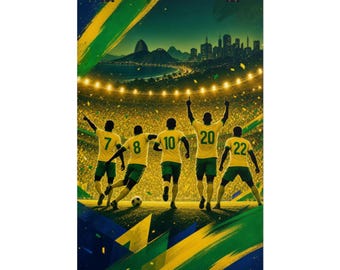 Brazil Football Team Poster | Soccer Squad Poster | Rio De Jeneiro