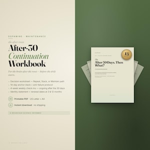 Dopamine Reset Follow Up Workbook Printable PDF | Habit Maintenance