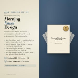 Morning Ritual Design Workbook | AM Routine Printable + Fillable PDF | Neurodivergent AM