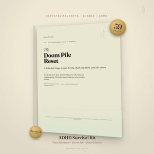 ADHD Survival Kit Bundle Printable PDF | Time Blindness Doom Pile