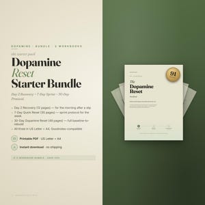 Dopamine Reset Starter Bundle Printable PDF | 30 + 7 + Day 2