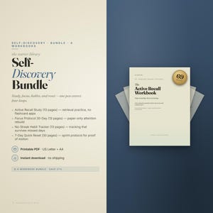 Self Discovery Bundle Printable PDF | Active Recall Focus No Streak