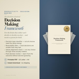 Decision Making Framework | Choice Clarity PDF | Overthink Reset