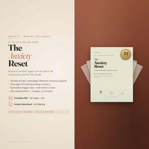 Anxiety Workbook 30 Day | CBT Worksheets Printable PDF Therapy