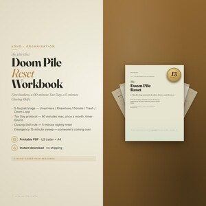 ADHD Doom Pile Reset Workbook Printable PDF | Cleaning Triage