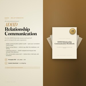 ADHD Relationship Scripts | Communication Printable + Fillable PDF | Affiliate Guide