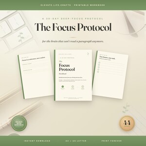 Focus Planner Printable PDF | 30 Day Deep Work Concentration