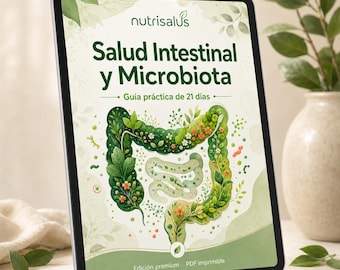 Guía Salud Intestinal y Microbiota / Plan 21 Días PDF Imprimible / Diario Digestivo, Checklist y Lista de Compra / Digestión e Hinchazón