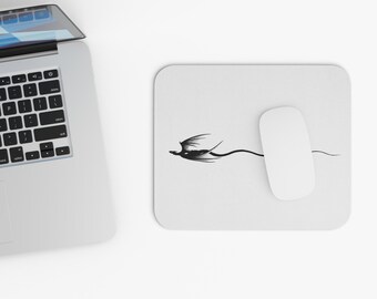 Minimalist Swallow Bird Mouse Pad | Aesthetic Desk Mat, Black and White Office Decor, Gift for Bird Lover, Gaming Mousepad Large