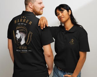 Polo profesional de barbero – Camiseta gráfica El arte del estilo