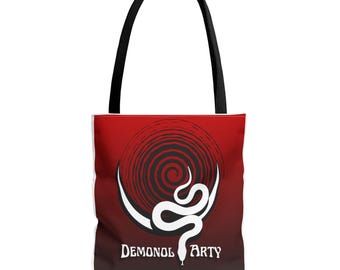 DemonolArty Spiralschlangen-Tragetasche | Okkultes rotes Wirbeldesign