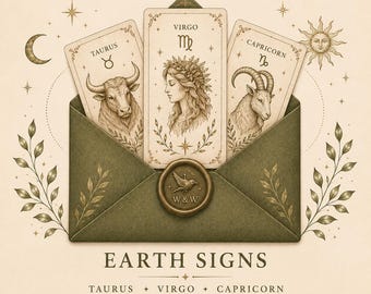 Club de cartas mensuales por correo postal / Suscripción a los signos de tierra / Guía del horóscopo del tarot
