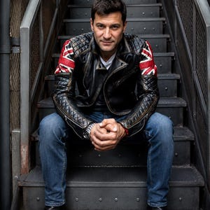 Men's Brown Distressed Leather Jacket | Vintage Cafe Racer Union Jack Biker Moto Coat | Handmade Motorcycle Jacket