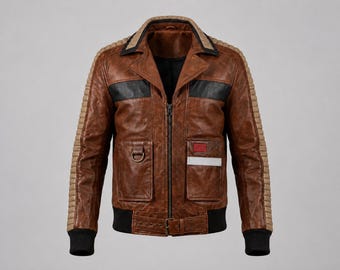 Star Wars Inspired Leather Jacket | Jedi Cosplay Bomber | Rogue One Replica | Made to Order