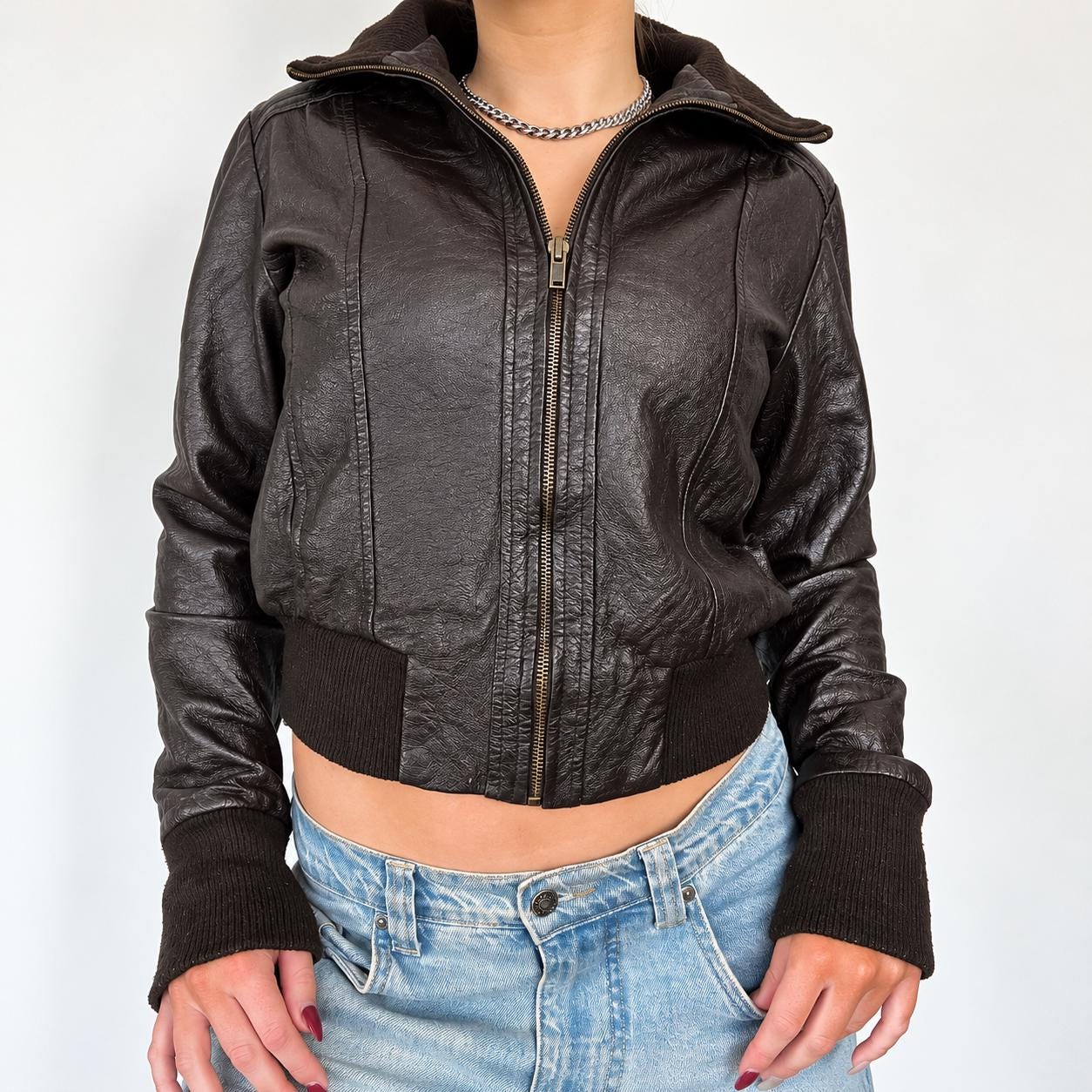 レザージャケット　ブラック　y2k Y2k Fitted Leather Jacket - Etsy