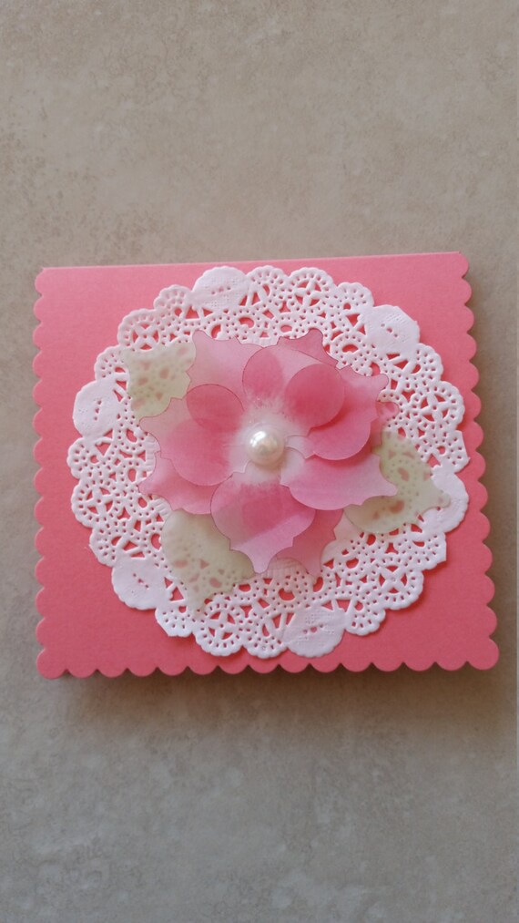 Items similar to Mother's day Vellum Flower Cards (with envelope) on Etsy