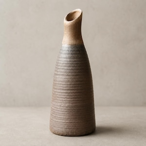 Rustic Ceramic Bud Vase - Raw Pottery Flower Vase, Retro Wabi Sabi Shelf Decor