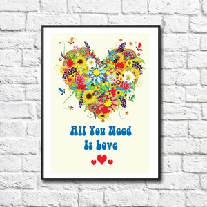 Rainbow Heart, Digital, Download, Quote, Print, Wall Art, Home Decor, Printable, Office Décor.