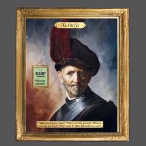 THE OLD GIT, Custom Print, Digital Download, Personalised Print, Art Printable, Wall Art, Home, Office Decor, Funny gift, Humour