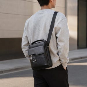 Läderväska, Vintage Axelväska för Herr, Present till Honom