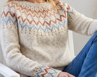 Nordic Fair Isle Sweater Knitting Pattern | Colorwork Yoke Pullover (PDF)