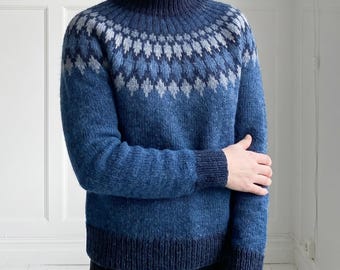 Nordic Yoke Sweater Knitting Pattern, Fair Isle Pullover, DK Weight Colorwork (PDF)