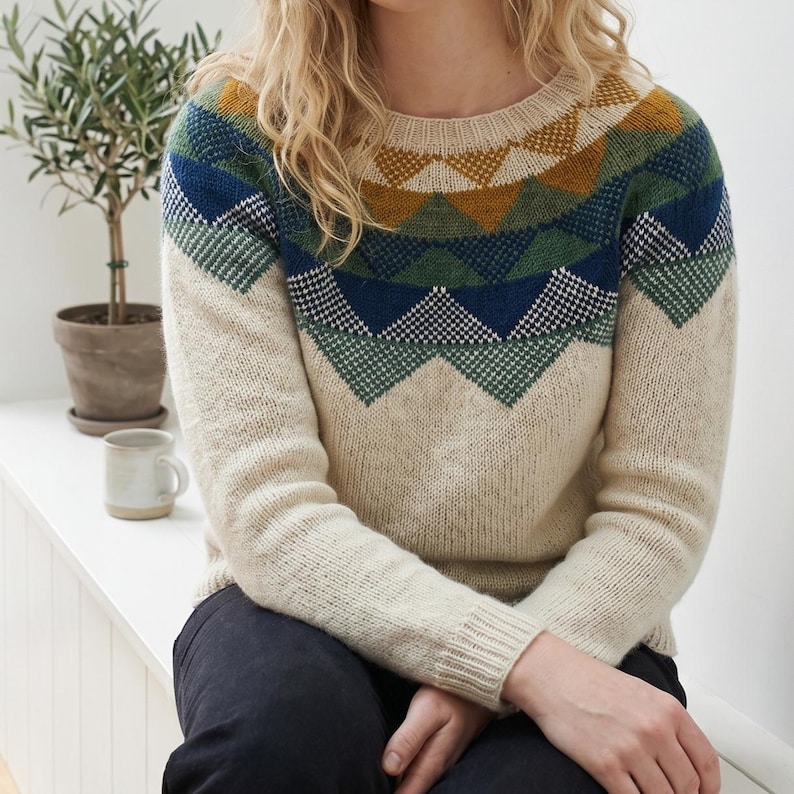 Colorwork Yoke Sweater Knitting Pattern, Seamless Top-down Pullover ...