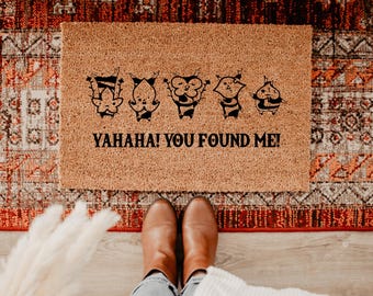 Yahaha You've Found Me Korok Seed Doormat, Legend Of Zelda Creature Mat, Zelda Lover Door Mat, Zelda Rug New Home Gift,Nerdy,Legend of Zelda