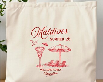 Custom Beach Family Vacation Tote Bag, Girls Trip 2026 Gift, Matching Group Travel Favor, Personalized Family Reunion Gifts, Summer Vocation
