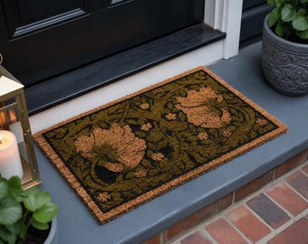 Floral Doormat, Home Decor, Boho Floral Rug, Autumn Doormat, Colorful Doormat, Porch Decor, Closing Gift, Front Door Mat, Entryway Decor