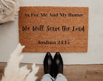 Bible Verse Doormat, Christian Doormats, Front Door Decor, New Home Gift, Home Decoration