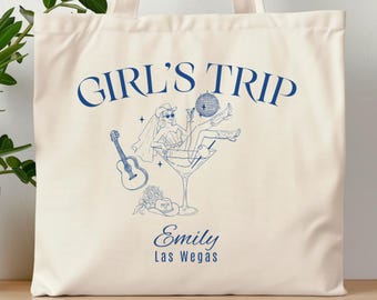 Personalized Girls Trip Tote Bag, Ladies Weekend Vacation Gift, Beach Trip Tote Bag, Custom Girls Trip Gifts