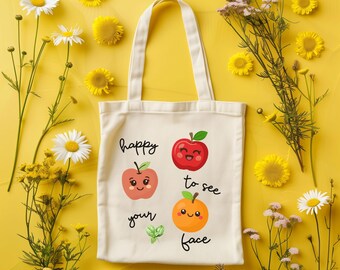 Teacher Tote Bag: Happy To See Your Face, Back to School Gift
