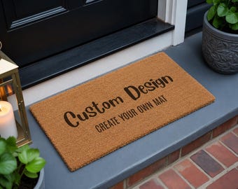 Custom Coir Doormat, Personalized Family Name, Pet Design