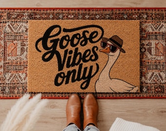 Goose Vibes Only Doormat, Retro Aesthetic Home Decor, Goose Welcome Mat, Front Door Mat, Porch Decor, Housewarming Gift, New Home Gift