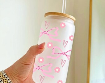 Personalized Birth Flower Coffee Cup With Name, Personalized Birth Flower Glass Tumbler, Bridesmaid Proposal, Gifts for Her Be My Bridesmaid