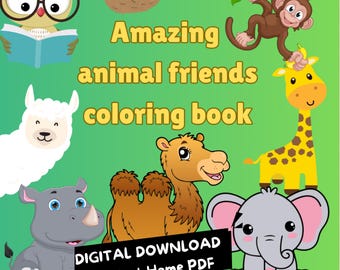 Livro de colorir ABC Animais em PDF, Páginas para traçar o alfabeto para crianças pequenas, Livro de atividades pré-escolares para imprimir, Download digital para crianças