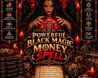 Czarna magia na pieniądze | Potężne czary bogactwa | Przyciąganie pieniędzy, dobrobyt, obfitość, przepływ gotówki i sukces finansowy