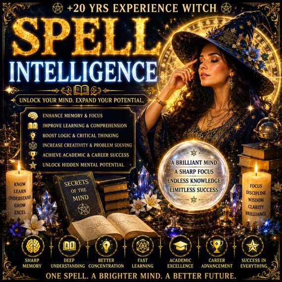 Intelligence Spell | Brain Power & Mental Clarity Witchcraft Service | Memory, Focus Ritual | Wisdom, Learning, Concentration Magic
