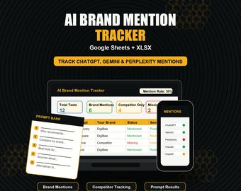 AI Brand Mention Tracker | ChatGPT, Gemini, Perplexity Visibility (Google Sheets)