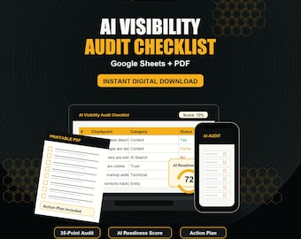 AI Visibility Audit Checklist | Google Sheet Tracker, PDF Guide