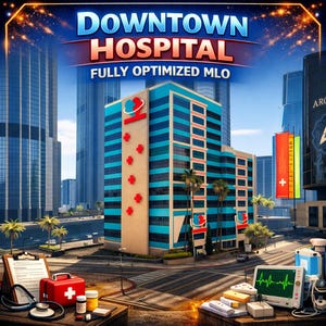 Fivem mlo Downtown Hospital | Mlo | Optimized| Roleplay | High quality|