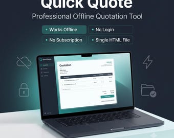 QuickQuote - Software de Orçamento Offline - Exportação para PDF, Faturas, Modelos (Sem Assinatura)